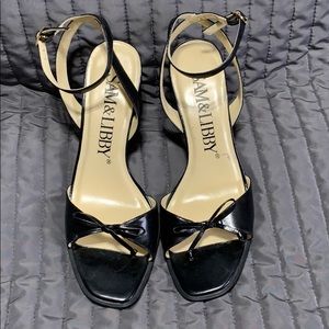 Sam & Libby Black Leather Heels